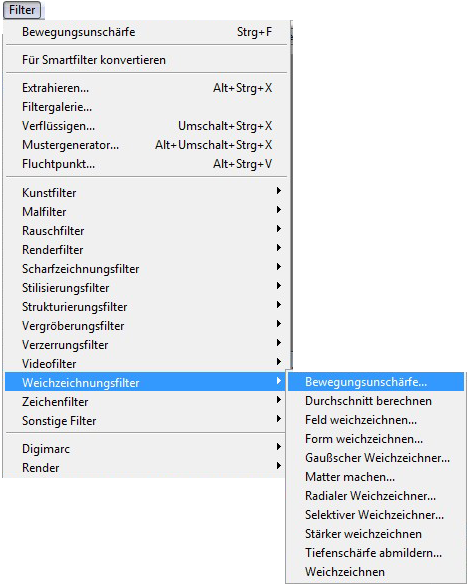 BewegungsschÃ¤rfe filter